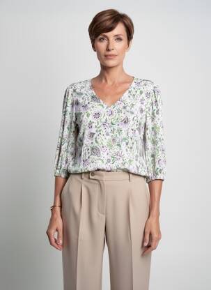 Top stretch manches longues violet GEVANA femme