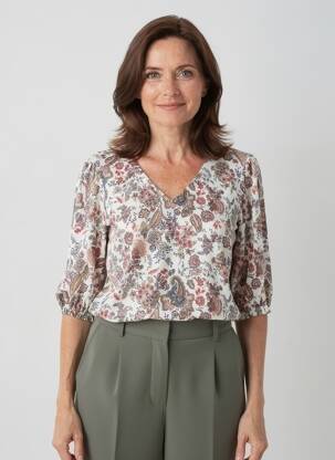 Top tissage jersey manches longues blanc GEVANA femme