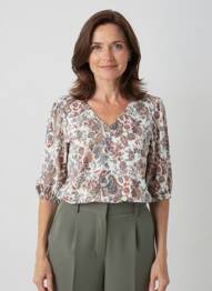 Top tissage jersey manches longues blanc GEVANA femme