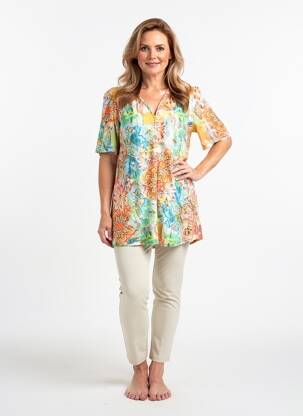 Top stretch manches courtes orange GEVANA femme