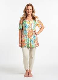 Top stretch manches courtes orange GEVANA femme