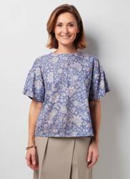 Top manches courtes manches courtes bleu GEVANA femme