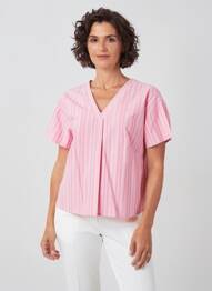 Blouse manches courtes manches courtes rose GEVANA femme