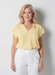 Blouse manches courtes manches courtes jaune GEVANA femme
