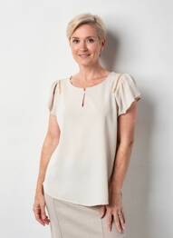 Blouse manches courtes manches courtes beige GEVANA femme