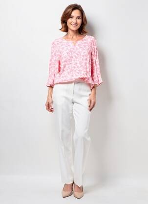 Blouse imprimé fleurs manches 3/4 rose GEVANA femme