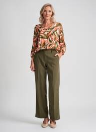 Blouse imprimé fantaisie manches 3/4 vert GEVANA femme