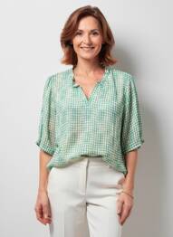 Blouse manches courtes manches courtes vert GEVANA femme