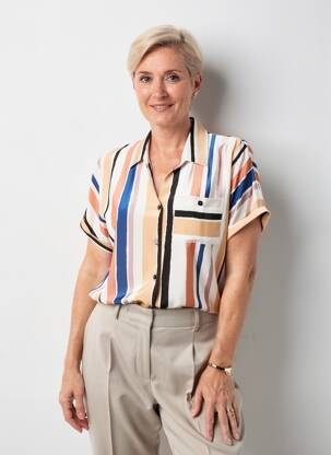 Chemisier manches courtes manches courtes beige GEVANA femme