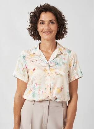 Chemisier manches courtes manches courtes orange GEVANA femme