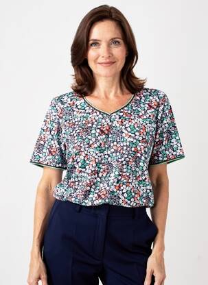 T-shirt imprimé fantaisie manches courtes vert GEVANA femme