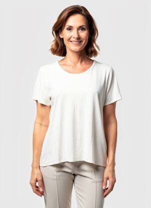 T-shirt stretch manches courtes blanc GEVANA femme