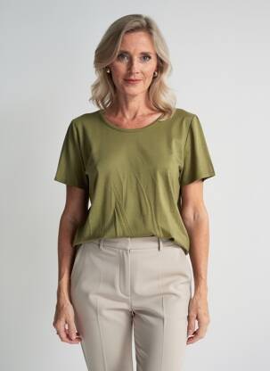 T-shirt stretch manches courtes vert GEVANA femme