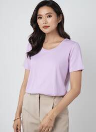 T-shirt stretch manches courtes violet GEVANA femme