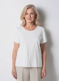 T-shirt stretch manches courtes blanc GEVANA femme