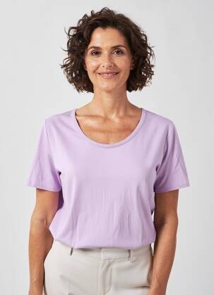 T-shirt stretch manches courtes violet GEVANA femme