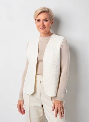 Veste casual coupe cintrée beige GEVANA femme