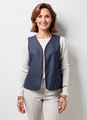 Veste casual coupe cintrée bleu GEVANA femme