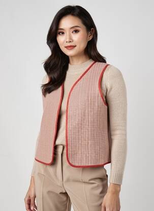 Veste casual coupe cintrée rouge GEVANA femme