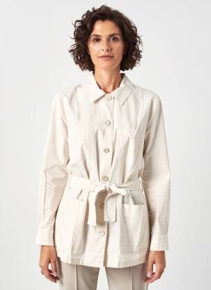 Veste casual epaulette beige GEVANA femme