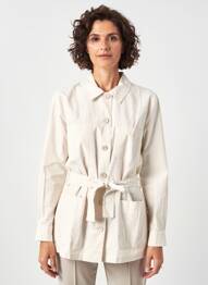 Veste casual epaulette beige GEVANA femme