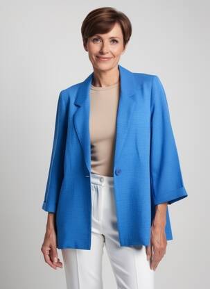 Blazer manches longues bleu GEVANA femme