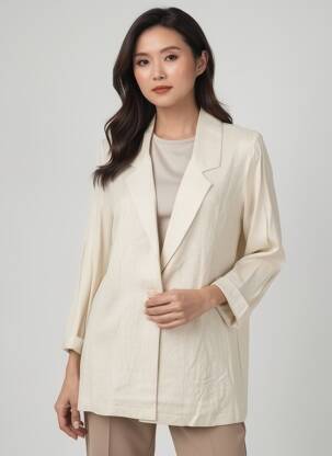 Blazer coupe cintrée beige GEVANA femme