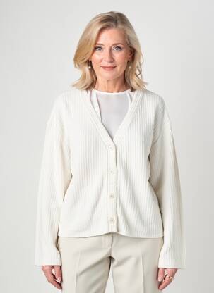 Gilet manches longues stretch blanc GEVANA femme