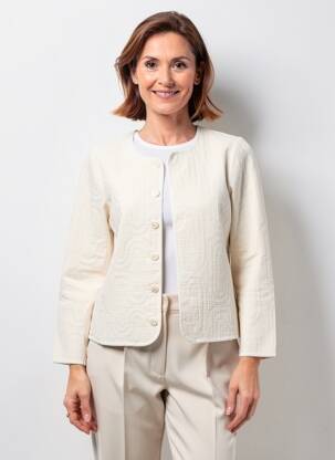 Veste casual col rond beige GEVANA femme