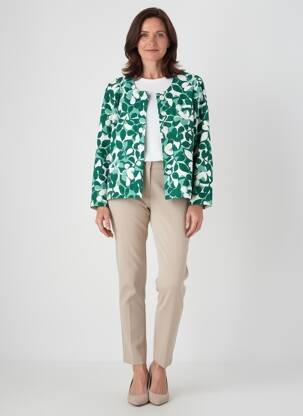 Veste casual col rond vert GEVANA femme