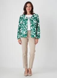 Veste casual col rond vert GEVANA femme