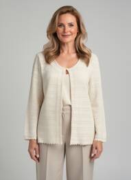Gilet manches longues stretch beige GEVANA femme