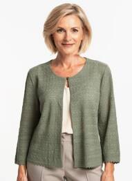 Gilet manches longues stretch vert GEVANA femme