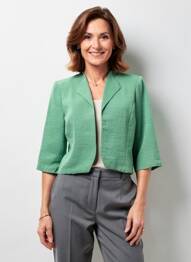 Veste casual col tailleur vert GEVANA femme