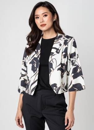 Veste casual col tailleur blanc GEVANA femme