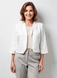 Veste casual col tailleur blanc GEVANA femme