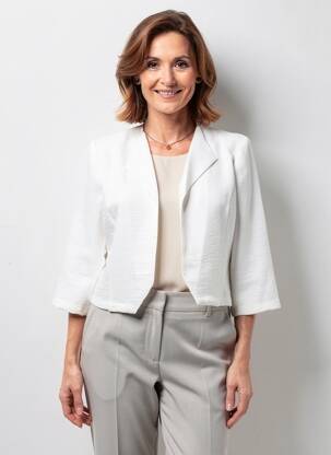Veste casual col tailleur blanc GEVANA femme