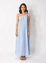 Robe longue sans manche sans manche bleu COPPEROSE femme