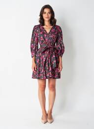 Robe courte manches longues manches longues noir DAPHNEA femme