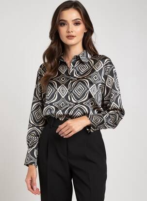Chemisier tissage crêpe manches longues noir PEACE N'LOVE femme