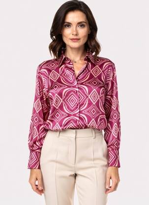Chemisier tissage crêpe manches longues violet PEACE N'LOVE femme