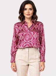 Chemisier tissage crêpe manches longues violet PEACE N'LOVE femme