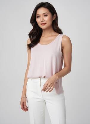 Top sans manche sans manche rose GEVANA femme