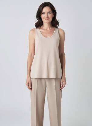 Top sans manche sans manche beige GEVANA femme