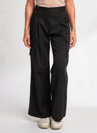 Pantalon cargo poches taille normale noir ATELIER EVÈNE femme
