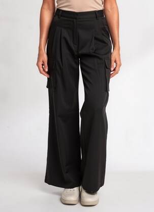 Pantalon cargo poches taille normale noir ATELIER EVÈNE femme