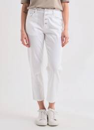 Pantalon 7/8 stretch taille normale blanc PLACE DU JOUR femme