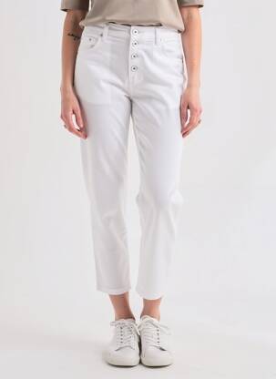 Pantalon 7/8 stretch taille normale blanc PLACE DU JOUR femme