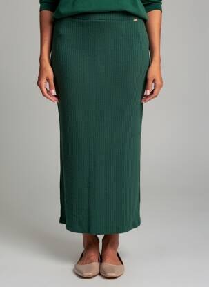 Jupe longue coupe droite vert AMELIE & AMELIE femme