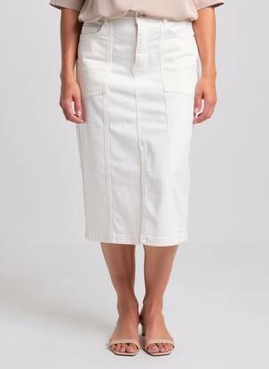 Jupe mi-longue coupe droite blanc STREET ONE femme
